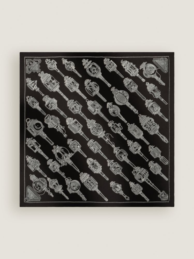 Merveilleuses Lanternes embroidered scarf 90 - Black | Hermès USA